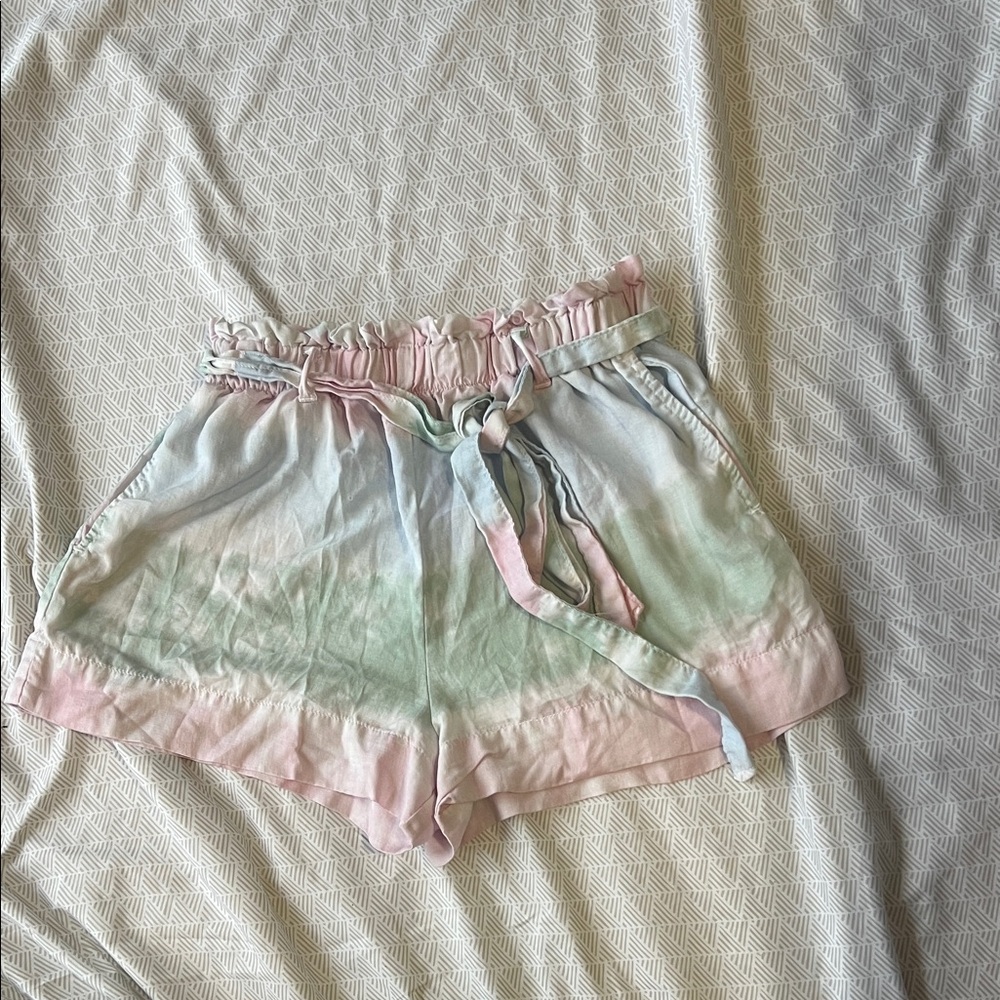 Anthropologie Cloth & Stone Multicolor Tie-Dye High Waist Shorts